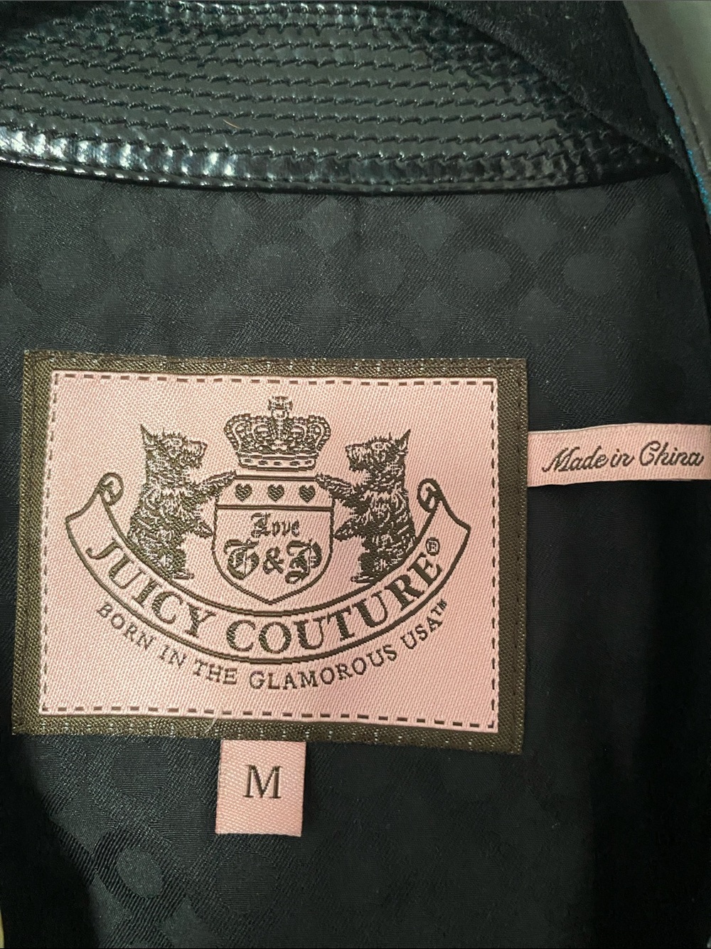 Vintage Juicy Couture Black Patent Double-Breasted Leather Jacket - Picture 3 of 4